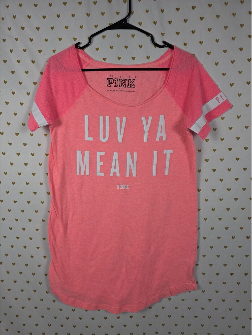 Victorias Secret PINK LOVE YA MEAN IT Nightgown Sleep Shirt Dress SMALL